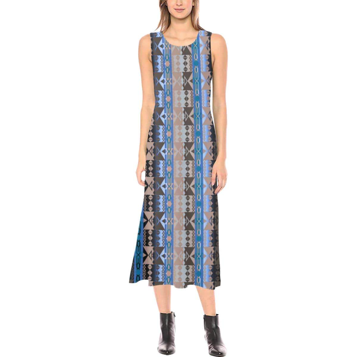 Inside the Paint Clan Lodge Phaedra Sleeveless Open Fork Long Dress (Model D08) Phaedra Sleeveless Open Fork Long Dress (D08) e-joyer