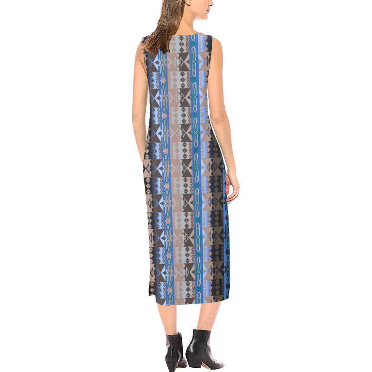 Inside the Paint Clan Lodge Phaedra Sleeveless Open Fork Long Dress (Model D08) Phaedra Sleeveless Open Fork Long Dress (D08) e-joyer