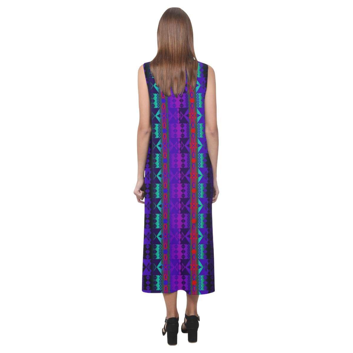 Inside the Warrior's Society Lodge Phaedra Sleeveless Open Fork Long Dress (Model D08) Phaedra Sleeveless Open Fork Long Dress (D08) e-joyer