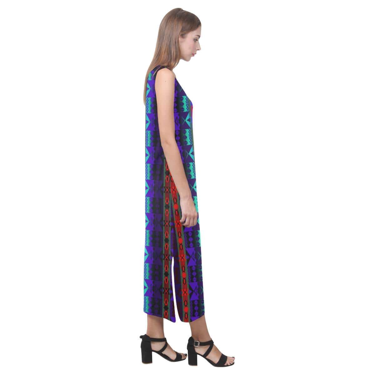 Inside the Warrior's Society Lodge Phaedra Sleeveless Open Fork Long Dress (Model D08) Phaedra Sleeveless Open Fork Long Dress (D08) e-joyer