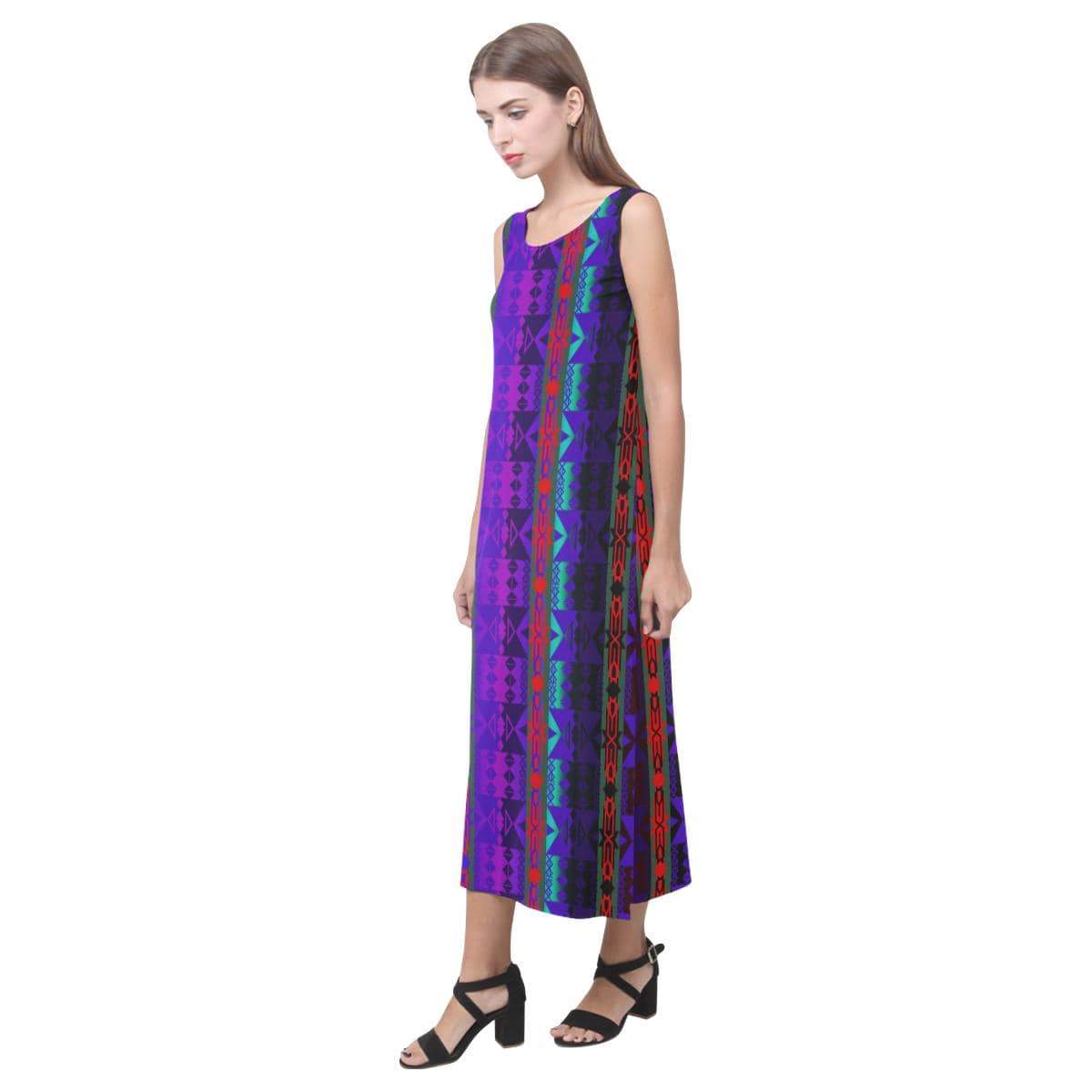 Inside the Warrior's Society Lodge Phaedra Sleeveless Open Fork Long Dress (Model D08) Phaedra Sleeveless Open Fork Long Dress (D08) e-joyer
