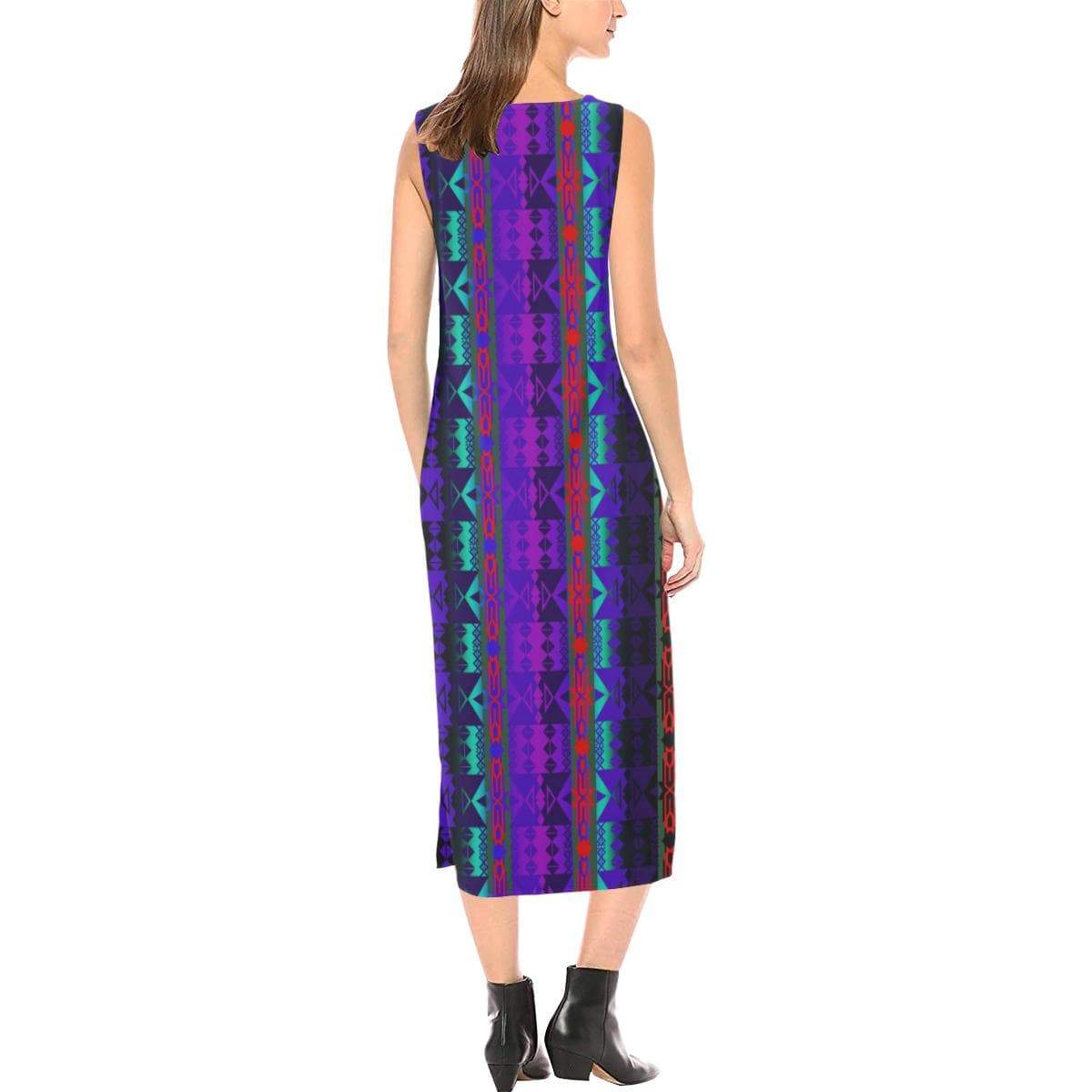 Inside the Warrior's Society Lodge Phaedra Sleeveless Open Fork Long Dress (Model D08) Phaedra Sleeveless Open Fork Long Dress (D08) e-joyer