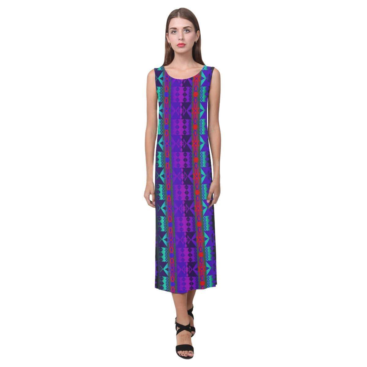 Inside the Warrior's Society Lodge Phaedra Sleeveless Open Fork Long Dress (Model D08) Phaedra Sleeveless Open Fork Long Dress (D08) e-joyer