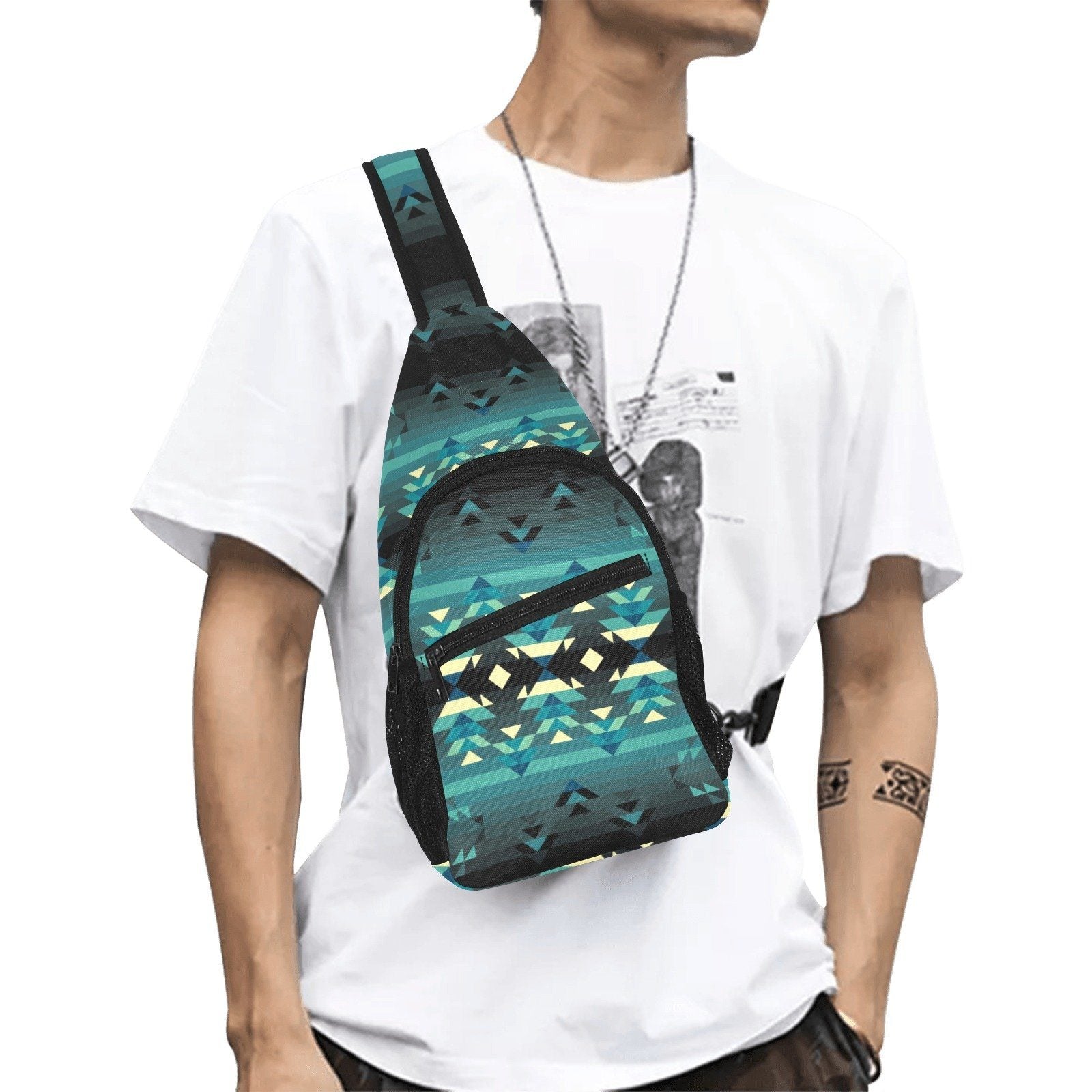 Inspire Green All Over Print Chest Bag (Model 1719) All Over Print Chest Bag (1719) e-joyer 