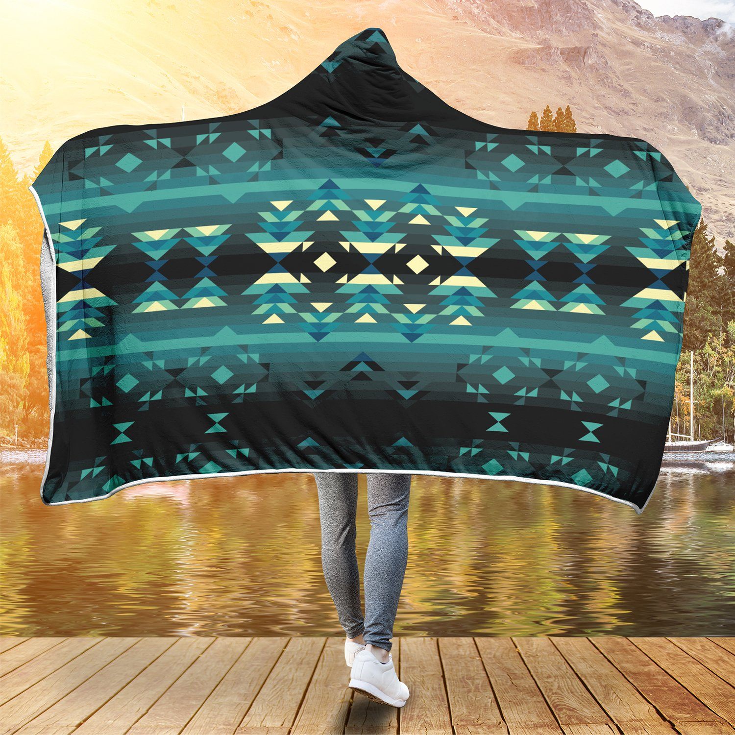 Inspire Green Hooded Blanket blanket 49 Dzine
