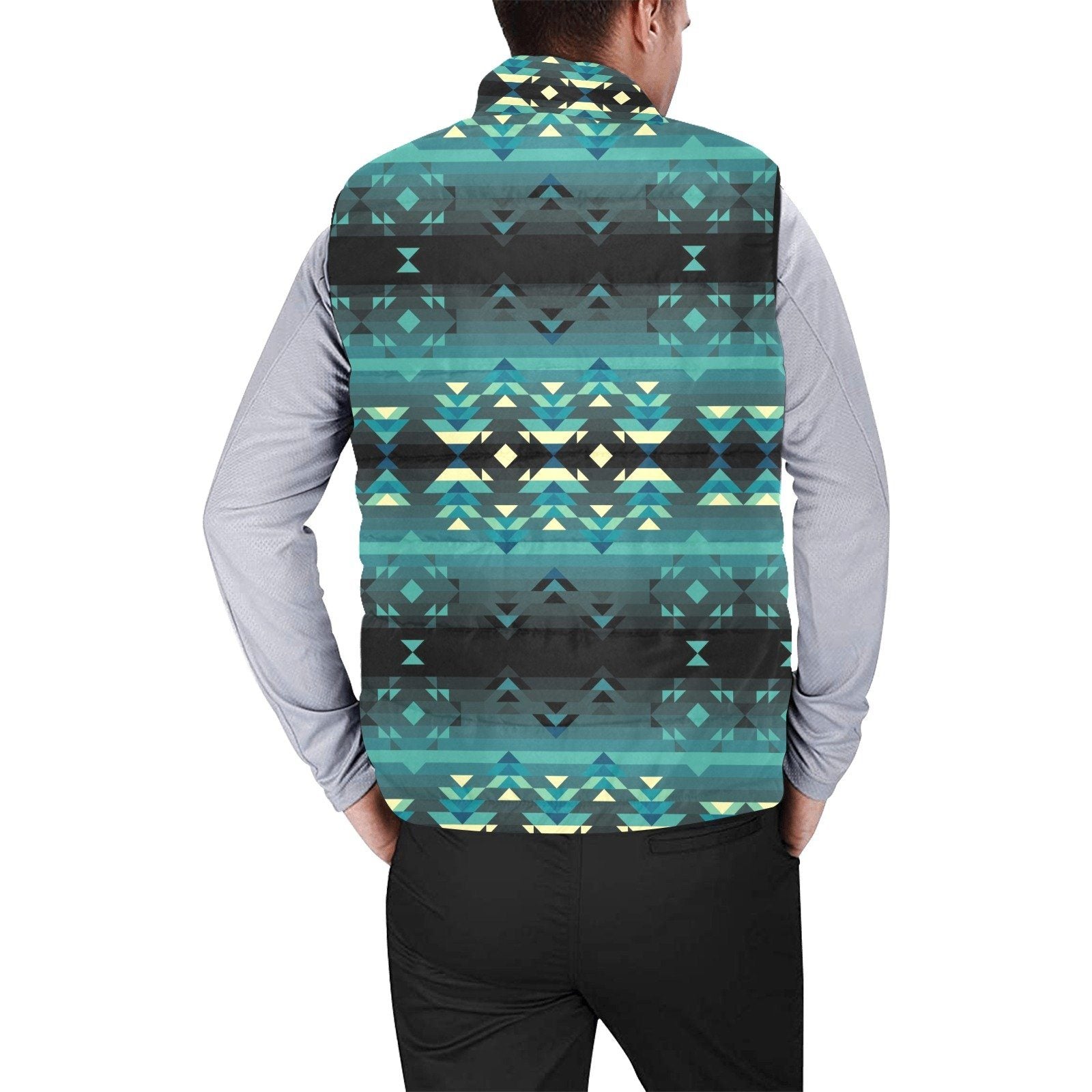 Inspire Green Men's Padded Vest Jacket (Model H44) Men's Padded Vest Jacket (H44) e-joyer