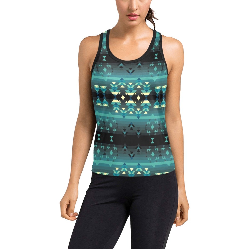 Inspire Green Women's Racerback Tank Top (Model T60) Racerback Tank Top (T60) e-joyer