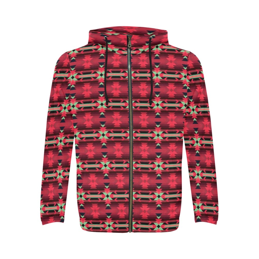 Inspire Velour All Over Print Full Zip Hoodie for Men (Model H14) hoodie e-joyer