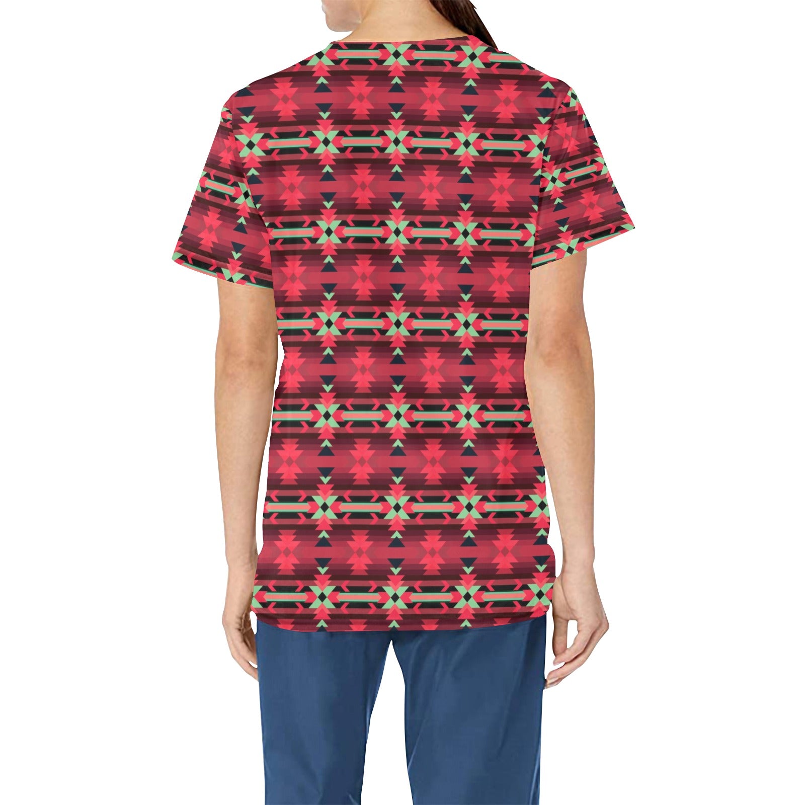 Inspire Velour All Over Print Scrub Top Scrub Top e-joyer