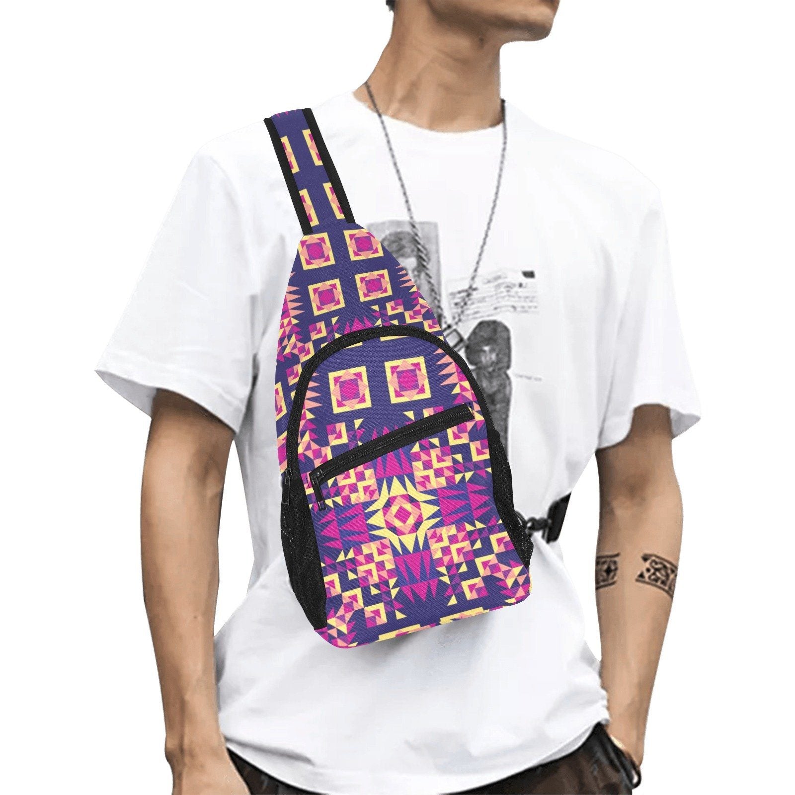 Kaleidoscope Bleu All Over Print Chest Bag (Model 1719) All Over Print Chest Bag (1719) e-joyer