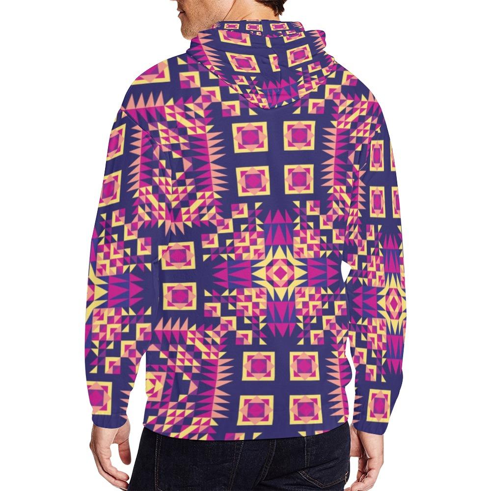 Kaleidoscope Bleu All Over Print Full Zip Hoodie for Men (Model H14) All Over Print Full Zip Hoodie for Men (H14) e-joyer 