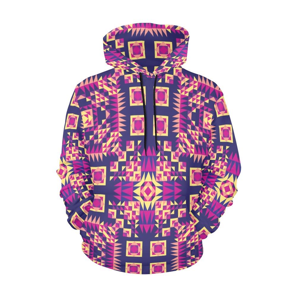 Kaleidoscope Bleu All Over Print Hoodie for Women (USA Size) (Model H13) All Over Print Hoodie for Women (H13) e-joyer