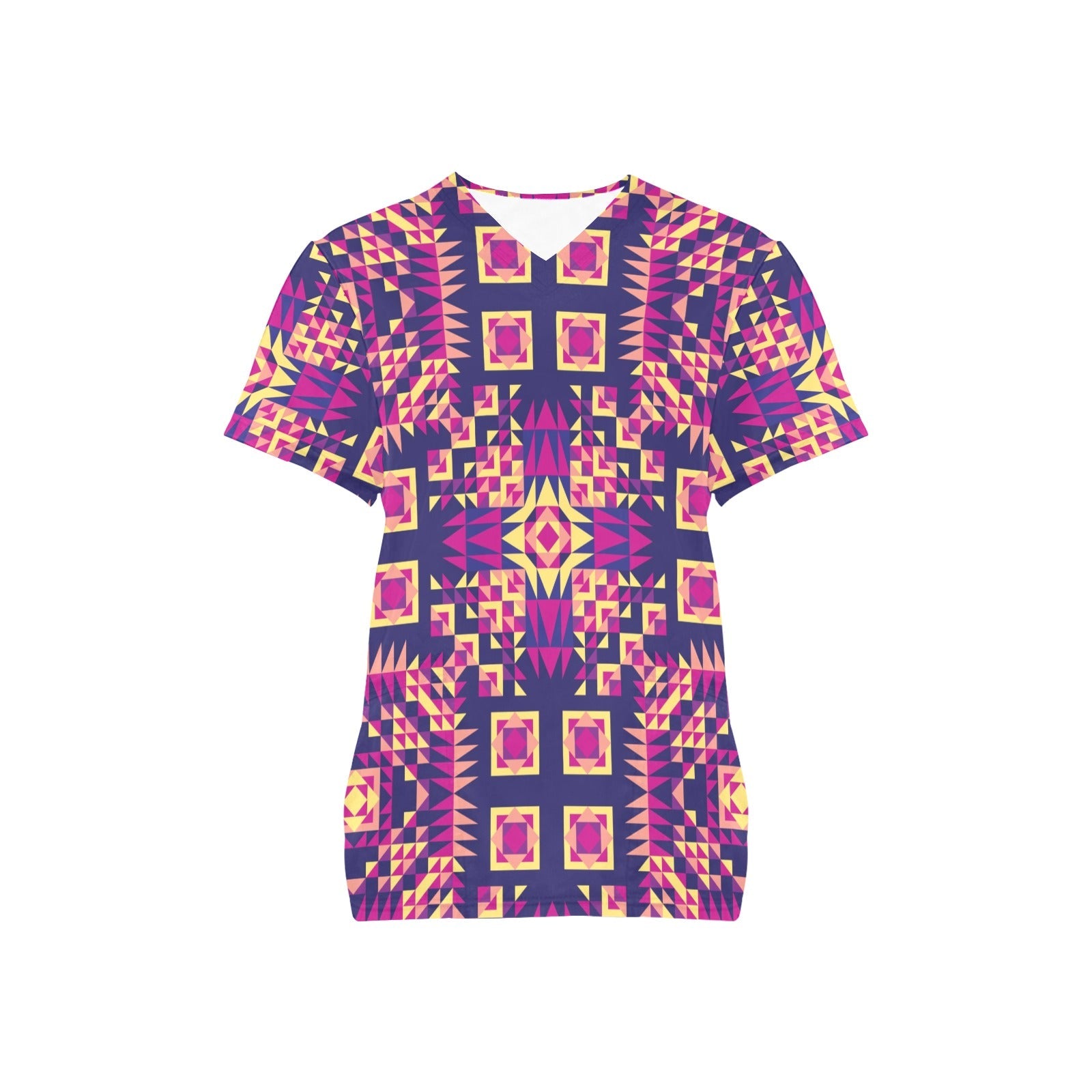 Kaleidoscope Bleu All Over Print Scrub Top Scrub Top e-joyer
