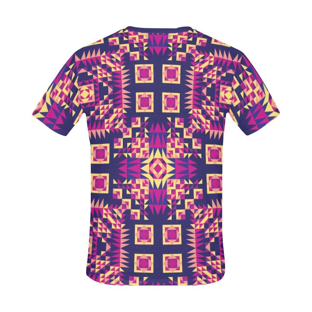 Kaleidoscope Bleu All Over Print T-Shirt for Men (USA Size) (Model T40) All Over Print T-Shirt for Men (T40) e-joyer