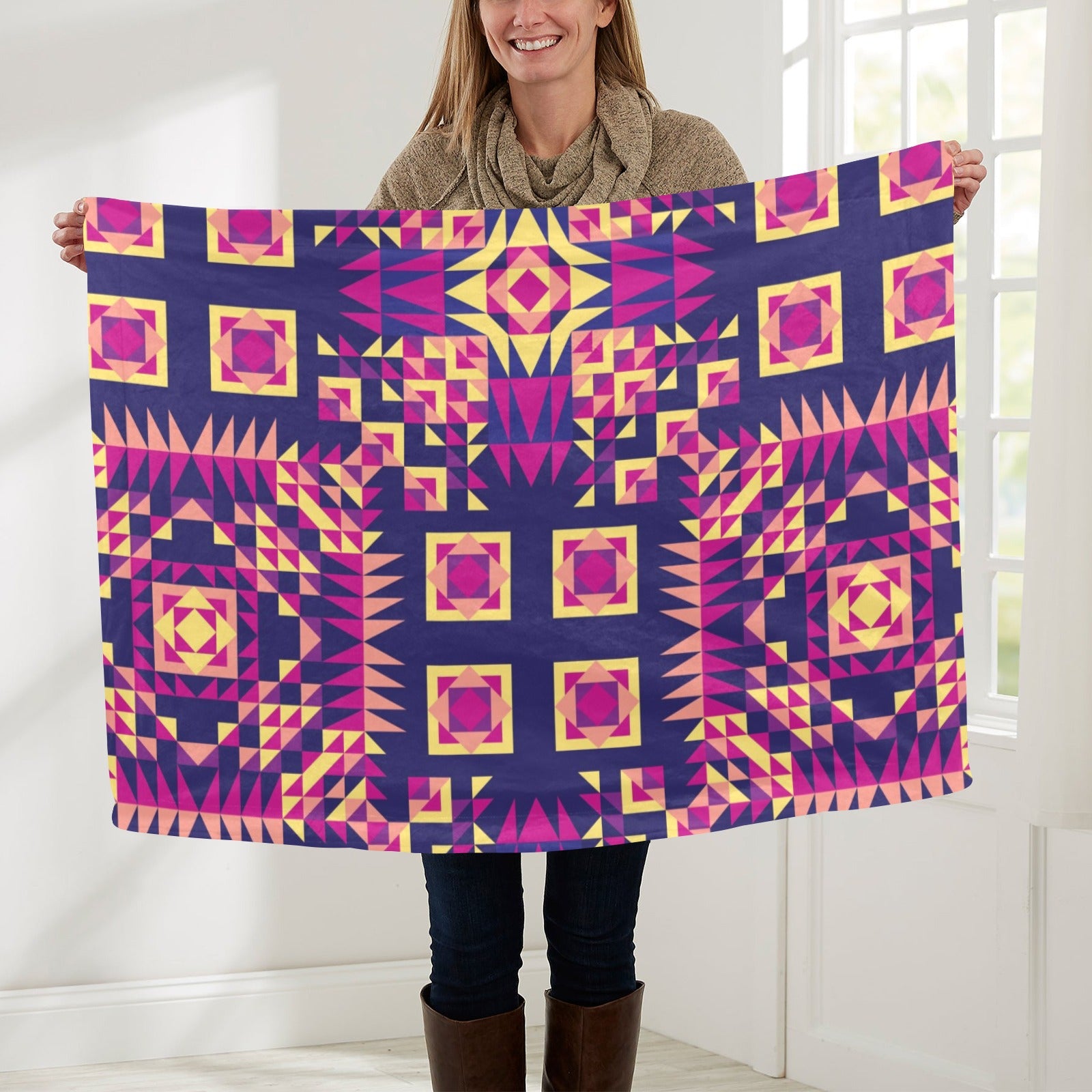 Kaleidoscope Bleu Baby Blanket 30"x40" Baby Blanket 30"x40" e-joyer