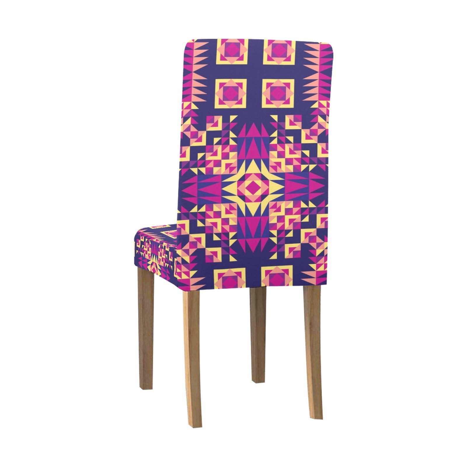 Kaleidoscope Bleu Chair Cover (Pack of 4) Chair Cover (Pack of 4) e-joyer 