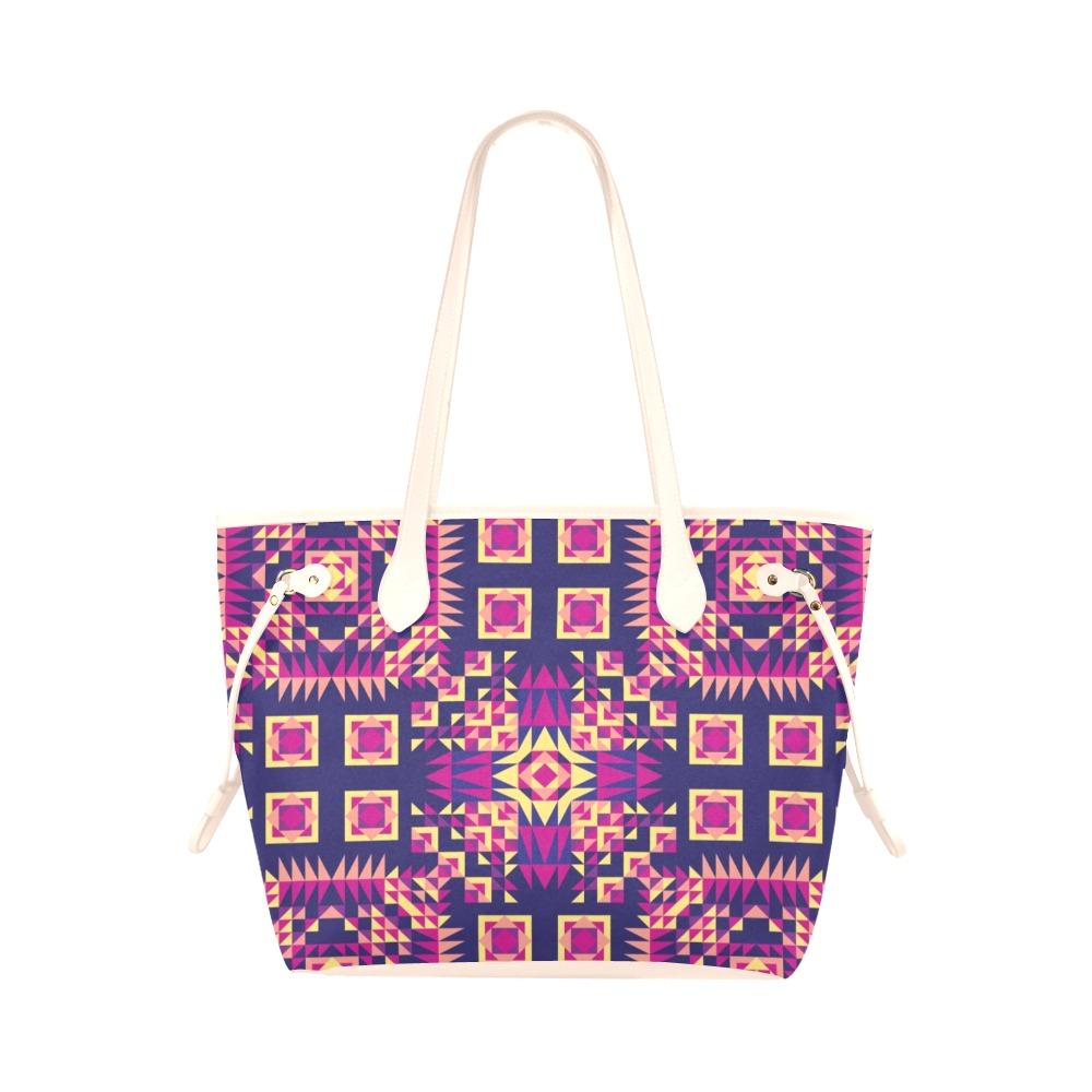 Kaleidoscope Bleu Clover Canvas Tote Bag (Model 1661) Clover Canvas Tote Bag (1661) e-joyer