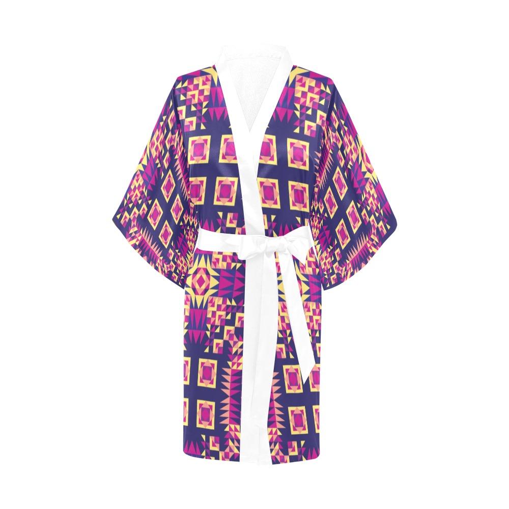 Kaleidoscope Bleu Kimono Robe Artsadd