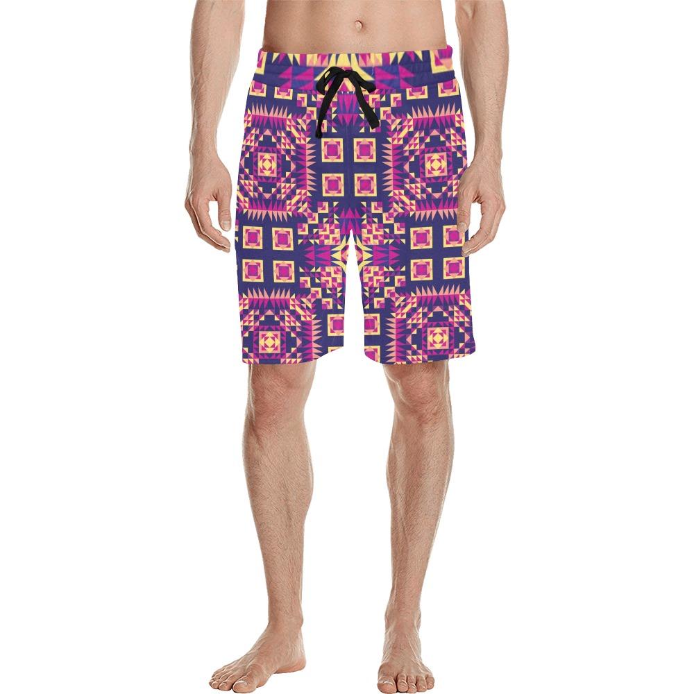 Kaleidoscope Bleu Men's All Over Print Casual Shorts (Model L23) Men's Casual Shorts (L23) e-joyer