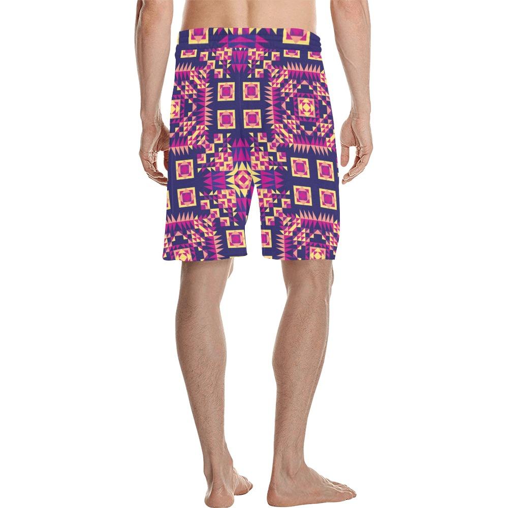 Kaleidoscope Bleu Men's All Over Print Casual Shorts (Model L23) Men's Casual Shorts (L23) e-joyer