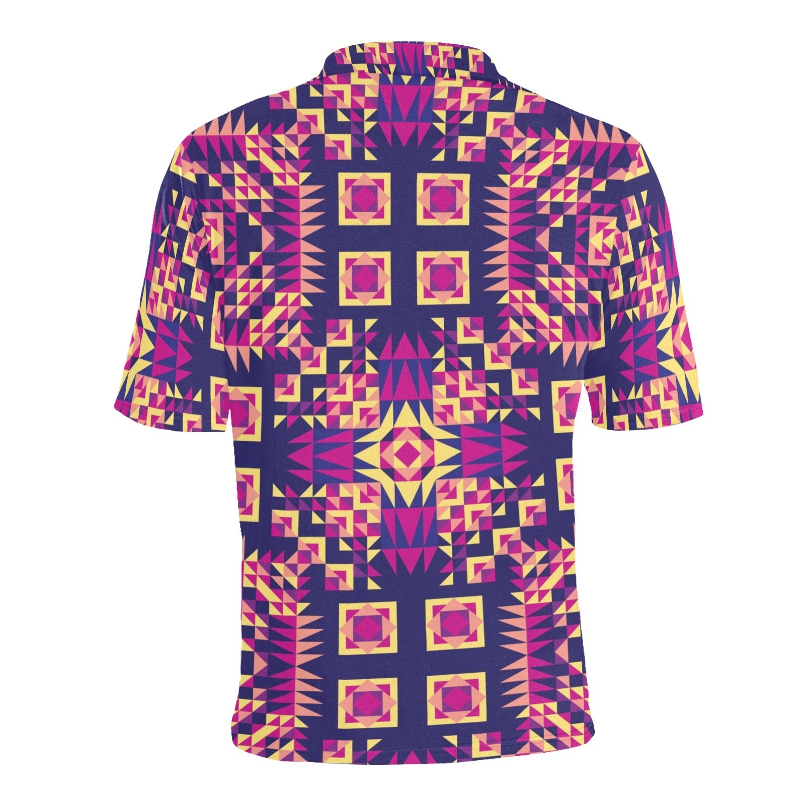 Kaleidoscope Bleu Men's All Over Print Polo Shirt (Model T55) Men's Polo Shirt (Model T55) e-joyer