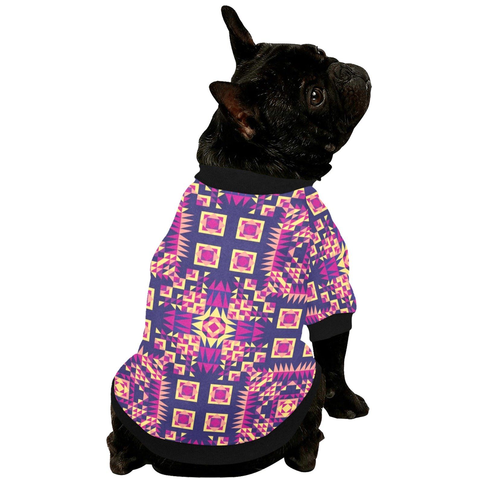 Kaleidoscope Bleu Pet Dog Round Neck Shirt Pet Dog Round Neck Shirt e-joyer 