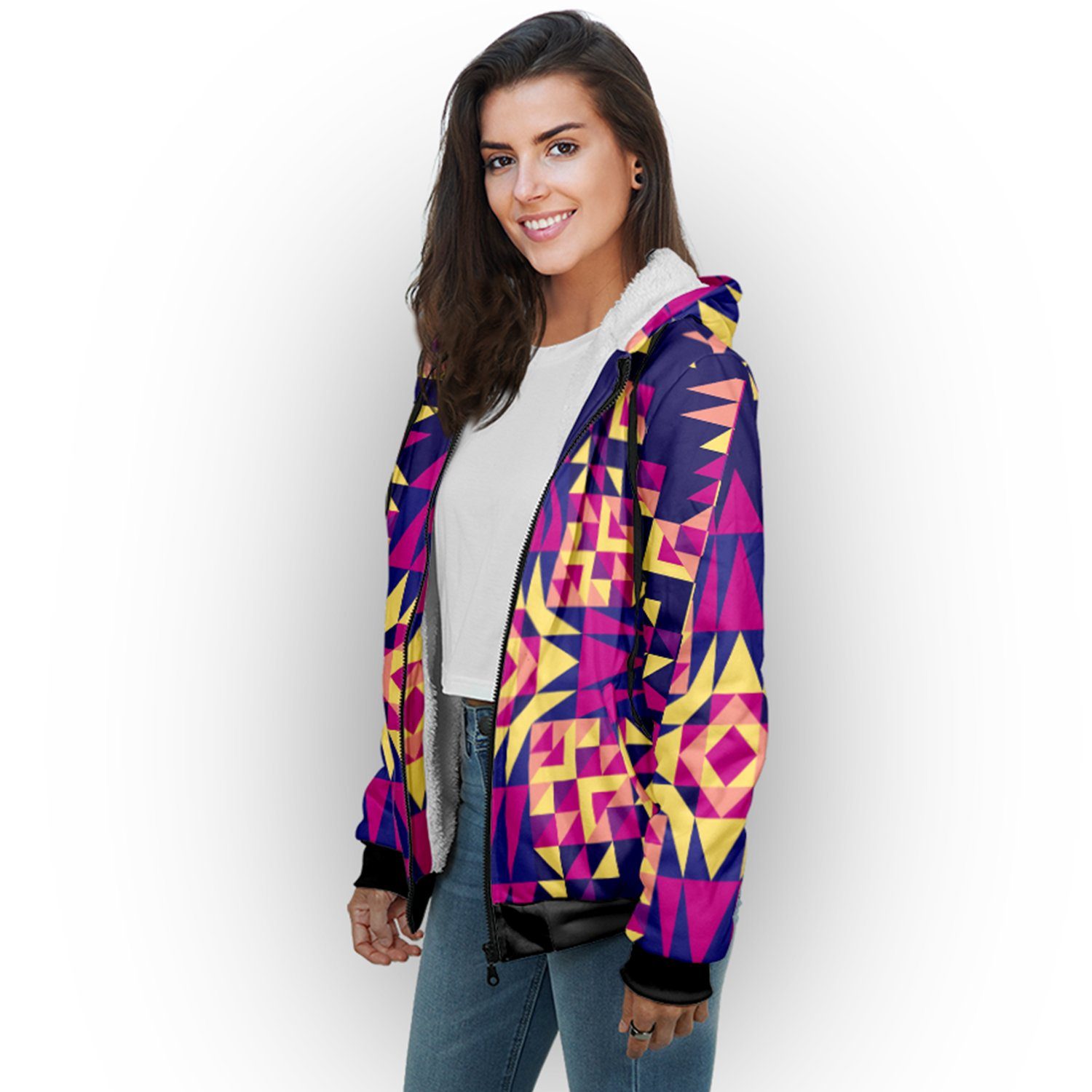 Kaleidoscope Bleu Sherpa Hoodie hoodie Herman