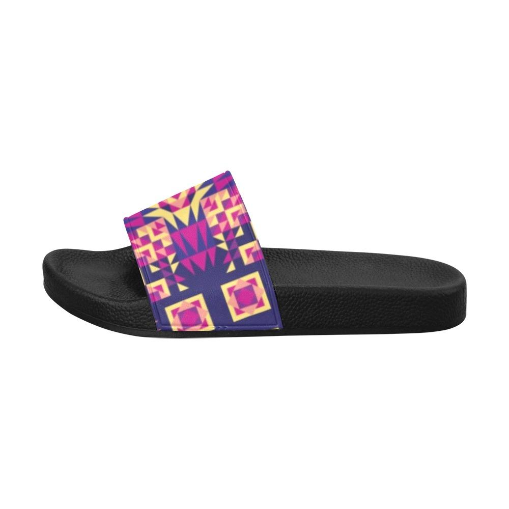 Kaleidoscope Bleu Women's Slide Sandals (Model 057) Women's Slide Sandals (057) e-joyer