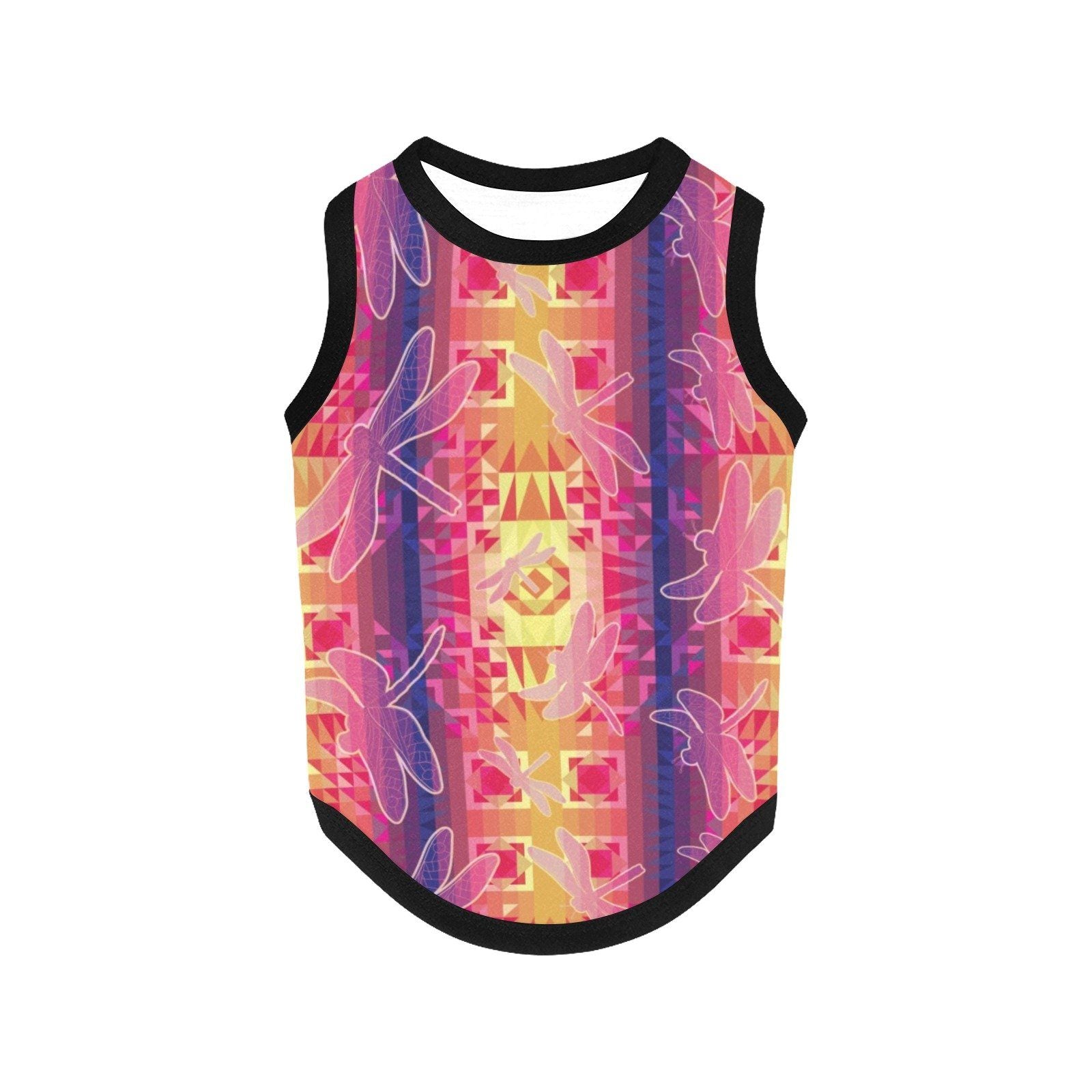 Kaleidoscope Dragonfly All Over Print Pet Tank Top Pet Tank Top e-joyer