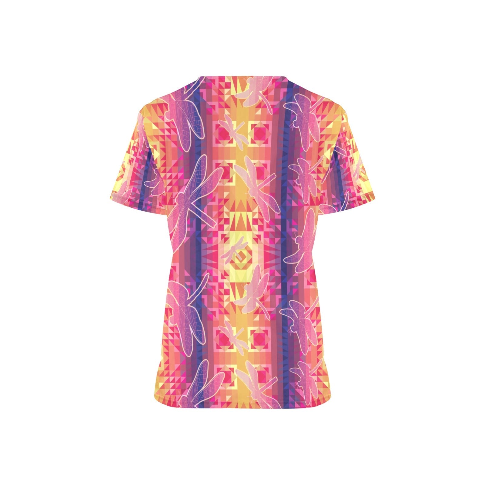 Kaleidoscope Dragonfly All Over Print Scrub Top Scrub Top e-joyer