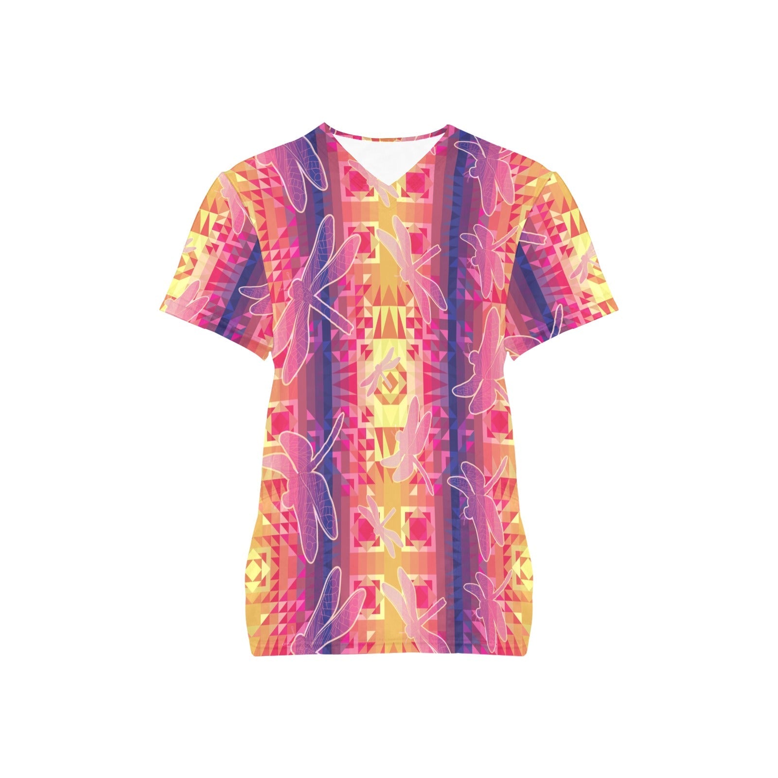 Kaleidoscope Dragonfly All Over Print Scrub Top Scrub Top e-joyer