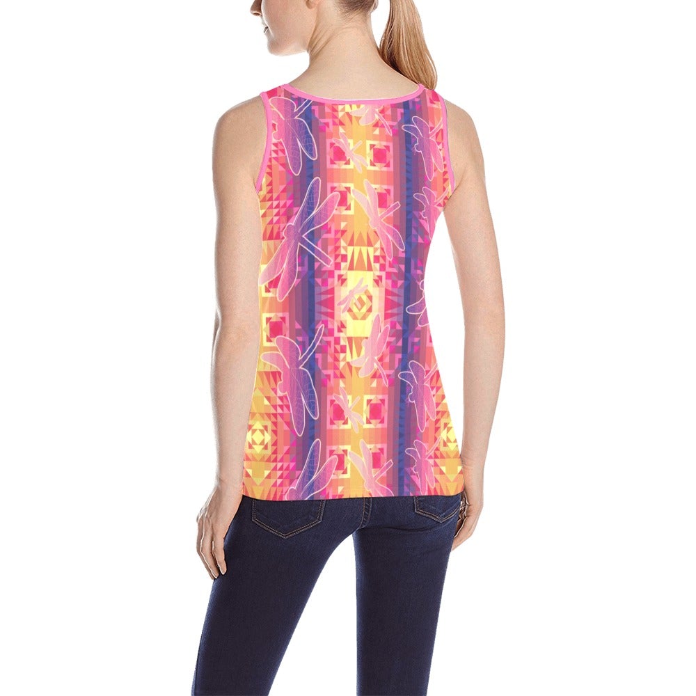 Kaleidoscope Dragonfly All Over Print Tank Top for Women (Model T43) All Over Print Tank Top for Women (T43) e-joyer