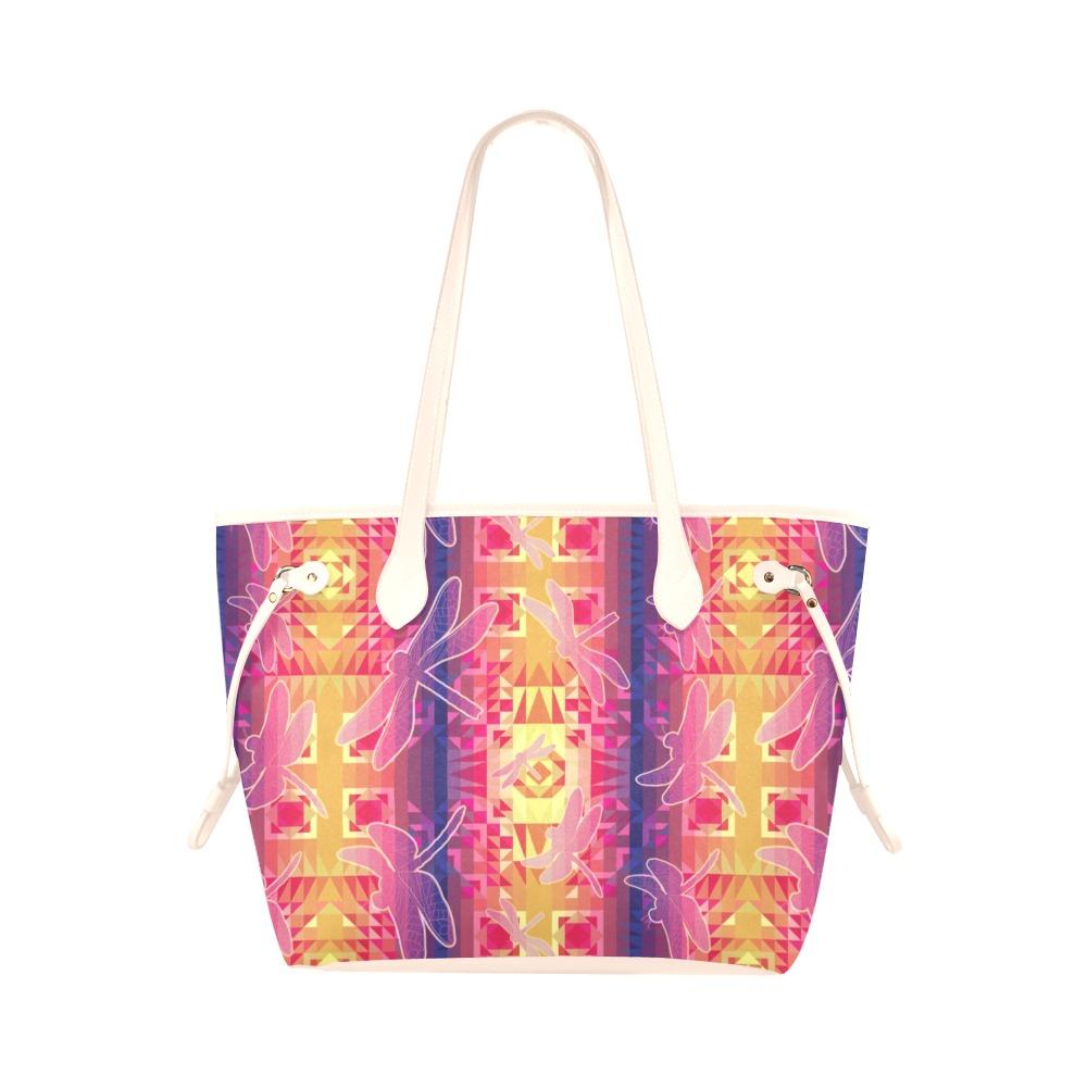 Kaleidoscope Dragonfly Clover Canvas Tote Bag (Model 1661) Clover Canvas Tote Bag (1661) e-joyer