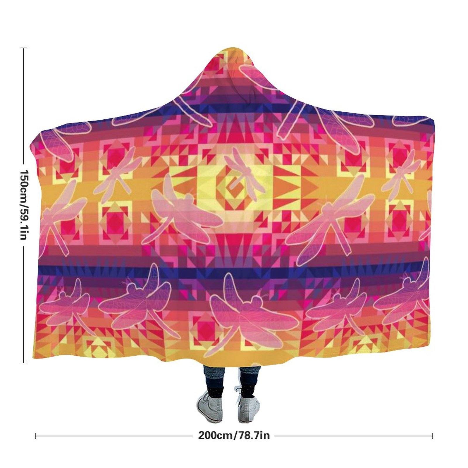 Kaleidoscope Dragonfly Hooded Blanket blanket 49 Dzine