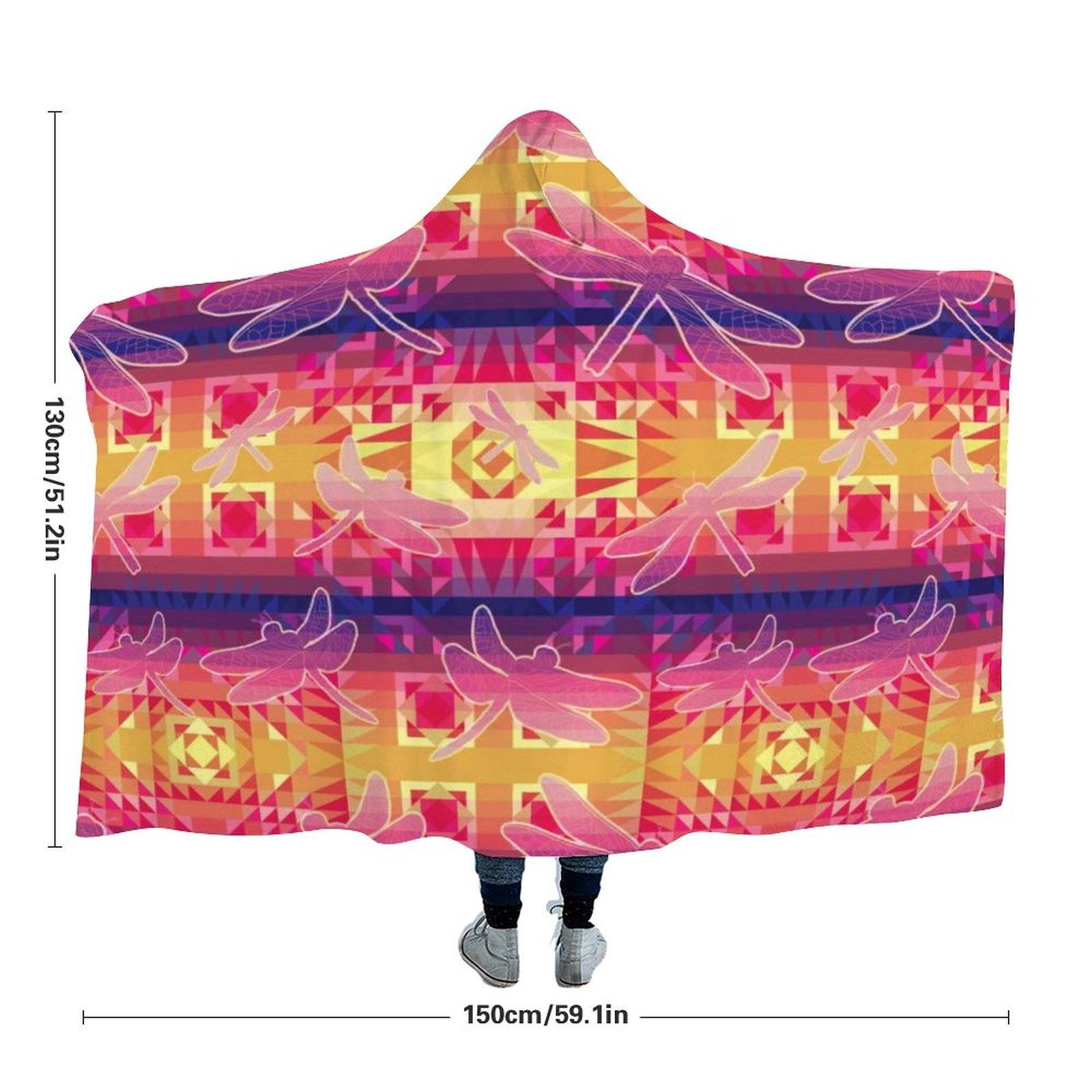 Kaleidoscope Dragonfly Hooded Blanket blanket 49 Dzine