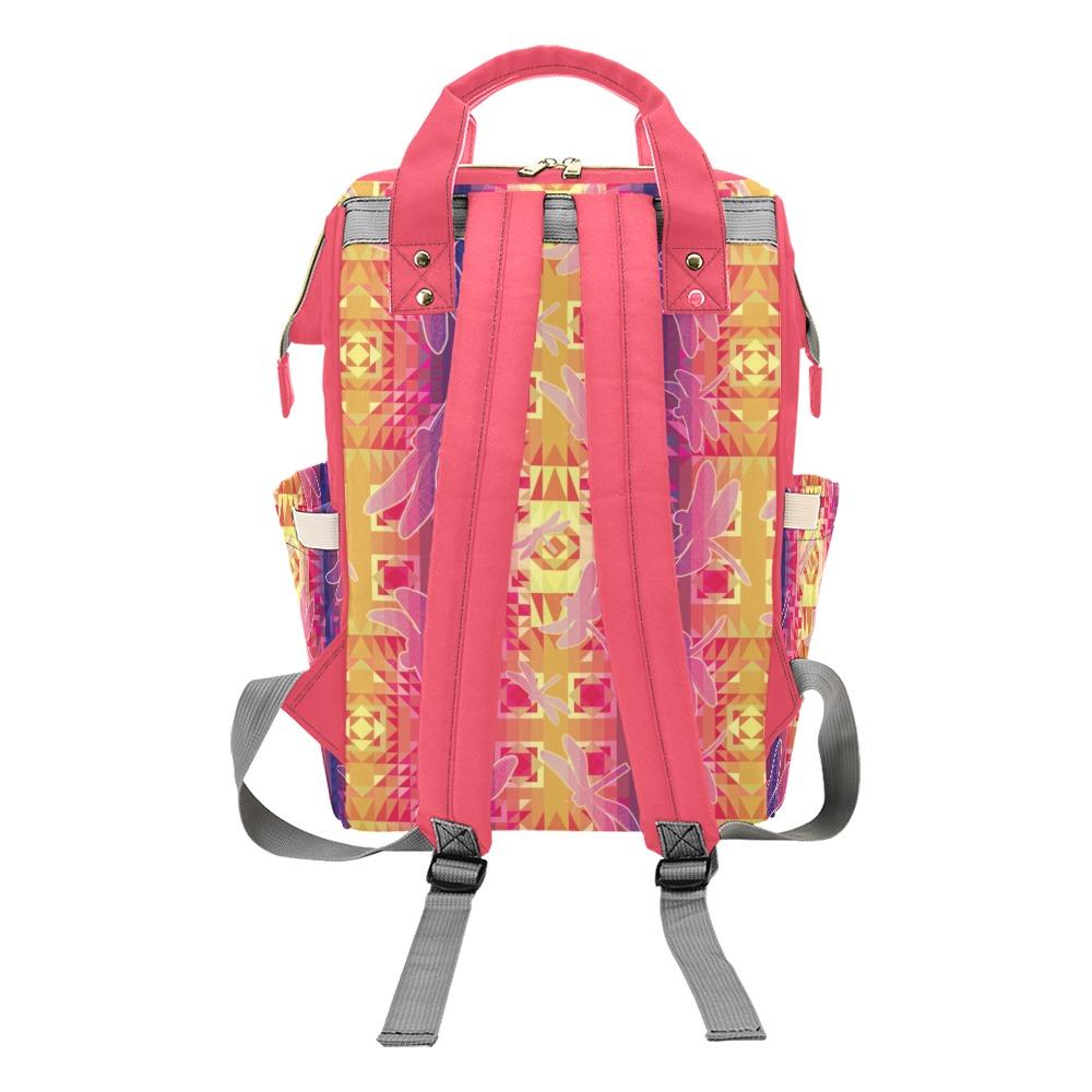 Kaleidoscope Dragonfly Multi-Function Diaper Backpack/Diaper Bag (Model 1688) bag e-joyer