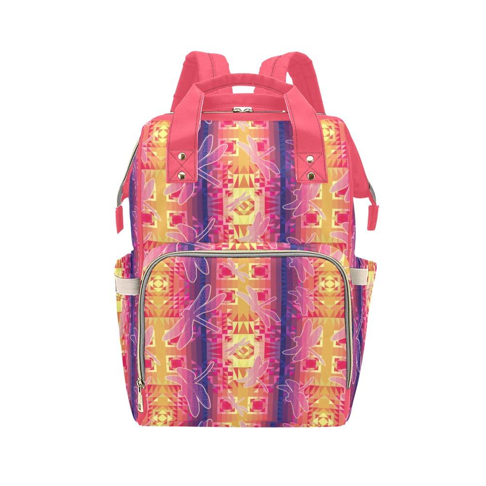 Kaleidoscope Dragonfly Multi-Function Diaper Backpack/Diaper Bag (Model 1688) bag e-joyer