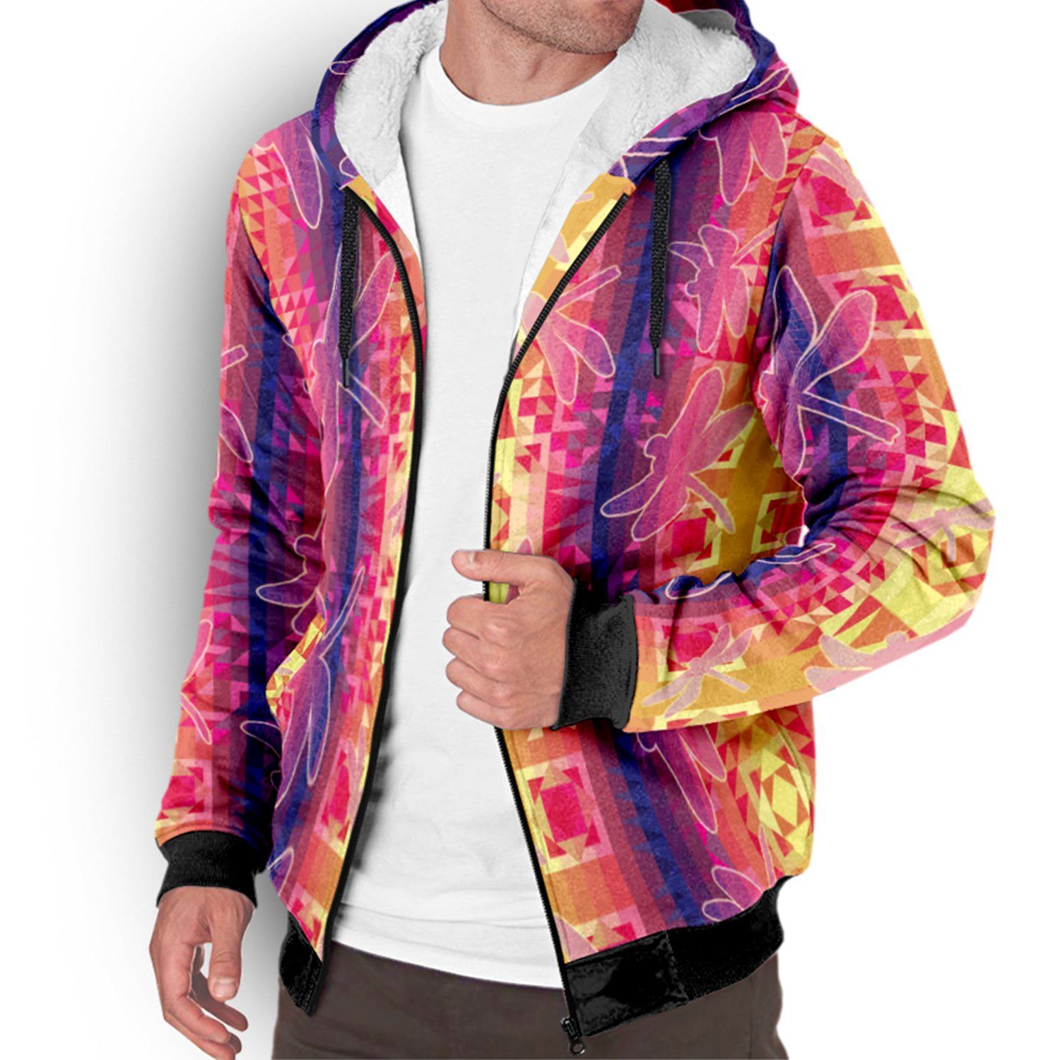 Kaleidoscope Dragonfly Sherpa Hoodie hoodie Herman