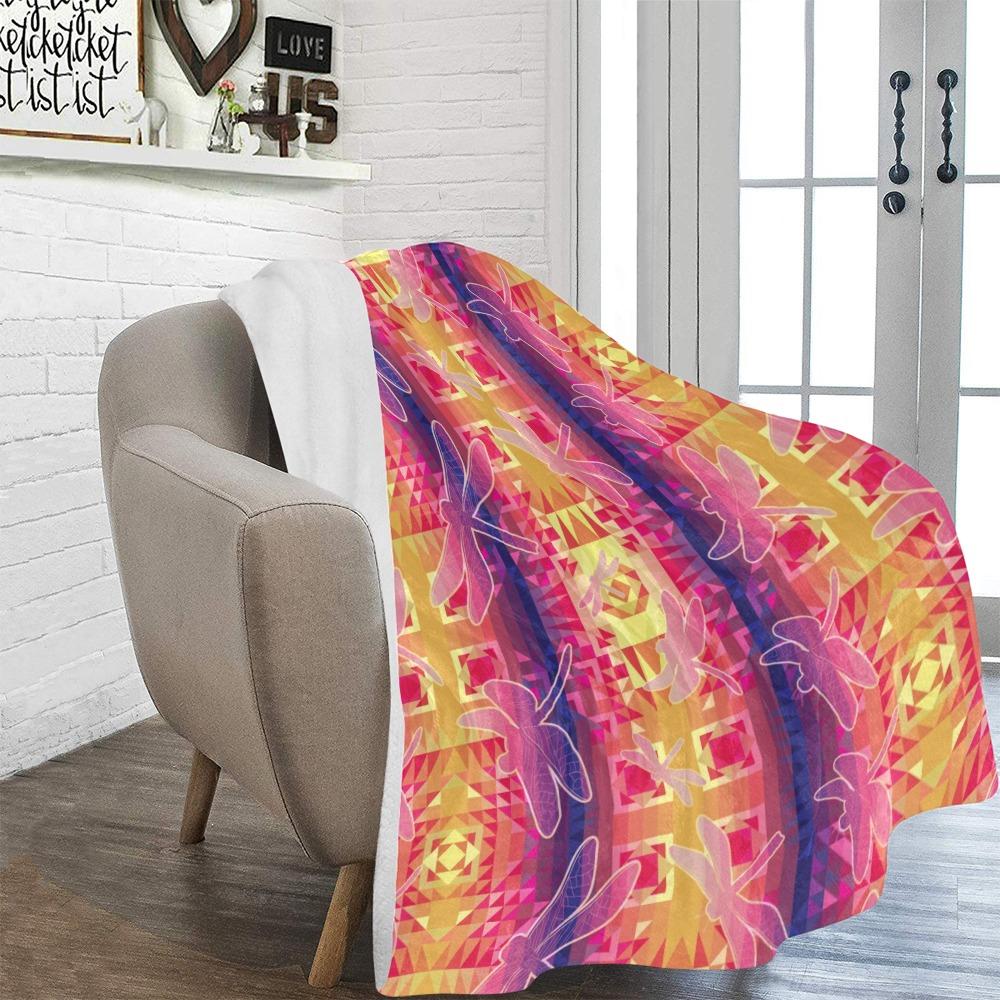 Kaleidoscope Dragonfly Ultra-Soft Micro Fleece Blanket 60"x80" Ultra-Soft Blanket 60''x80'' e-joyer