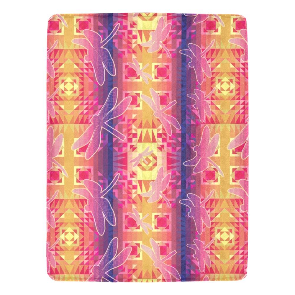 Kaleidoscope Dragonfly Ultra-Soft Micro Fleece Blanket 60"x80" Ultra-Soft Blanket 60''x80'' e-joyer 