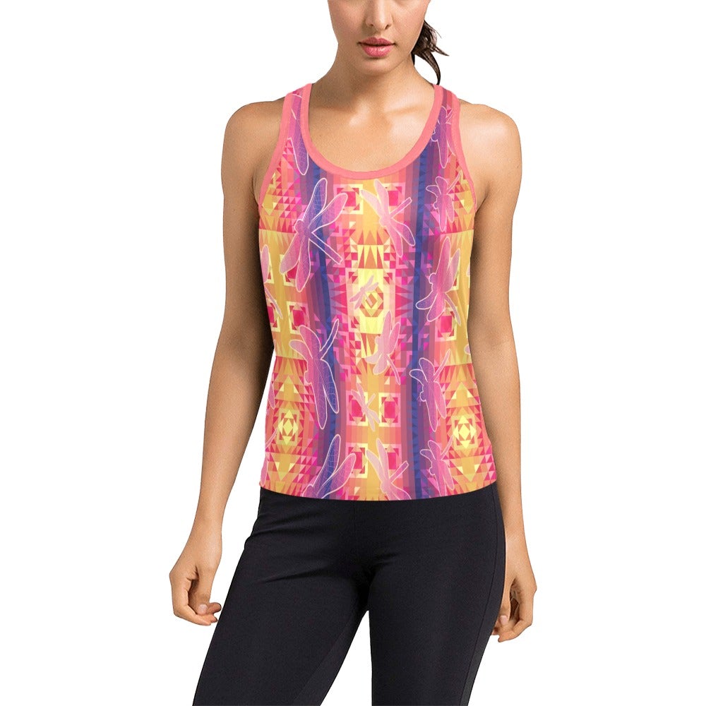 Kaleidoscope Dragonfly Women's Racerback Tank Top (Model T60) Racerback Tank Top (T60) e-joyer