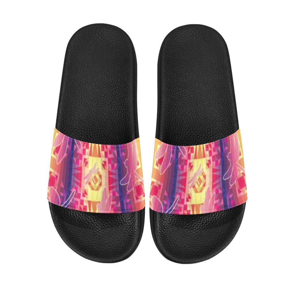 Kaleidoscope Dragonfly Women's Slide Sandals (Model 057) Women's Slide Sandals (057) e-joyer 