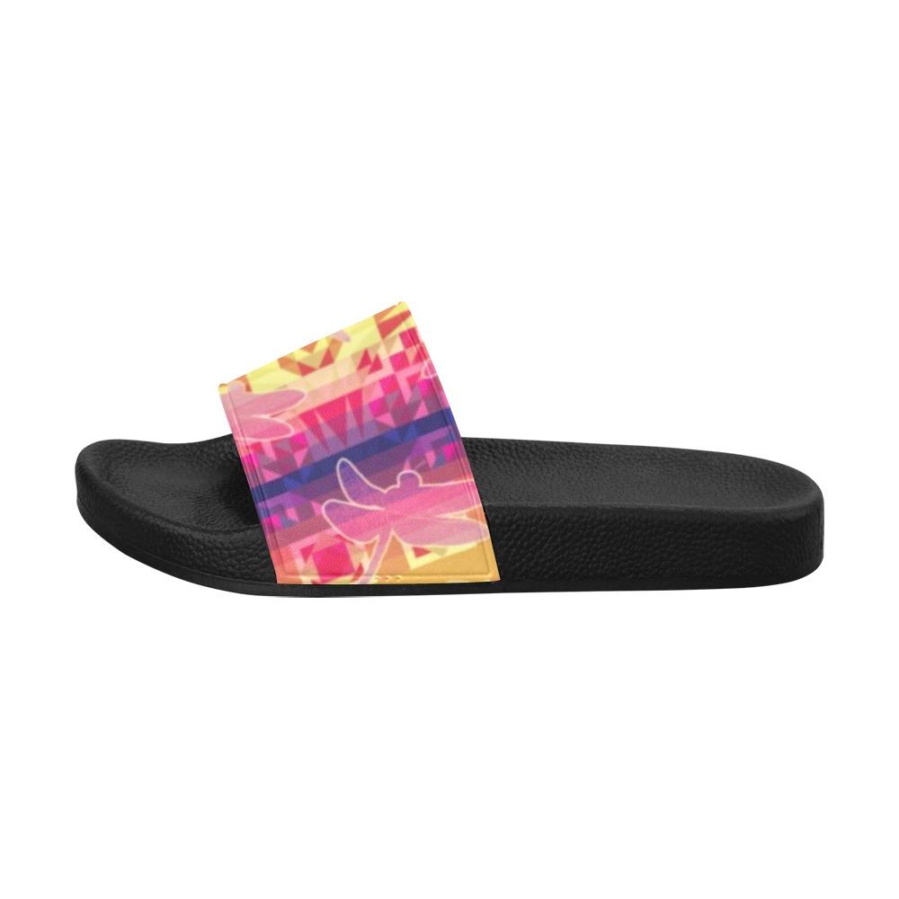 Kaleidoscope Dragonfly Women's Slide Sandals (Model 057) Women's Slide Sandals (057) e-joyer 