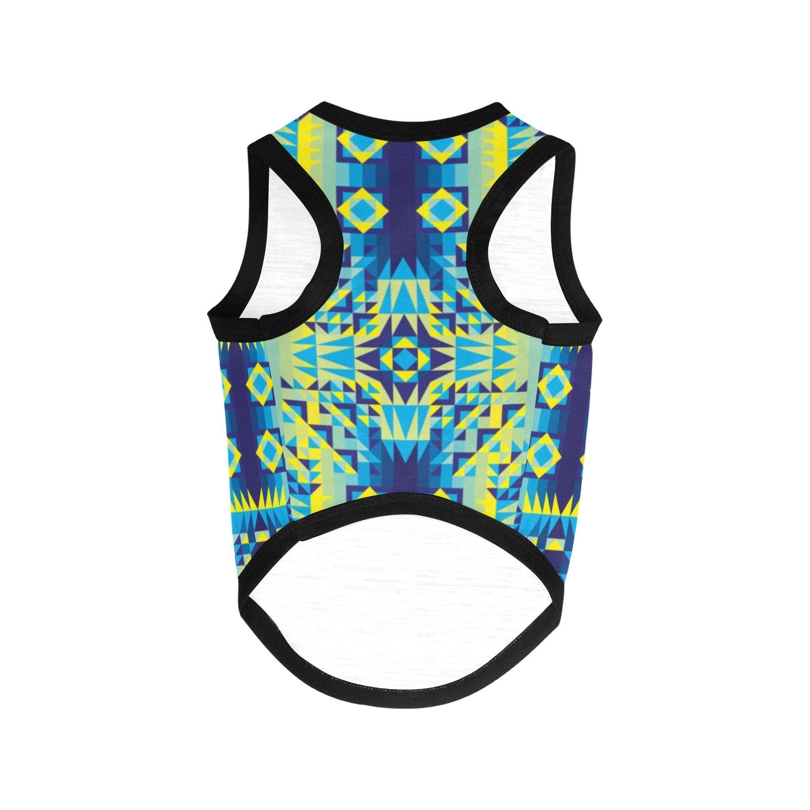 Kaleidoscope Jaune Bleu All Over Print Pet Tank Top Pet Tank Top e-joyer 