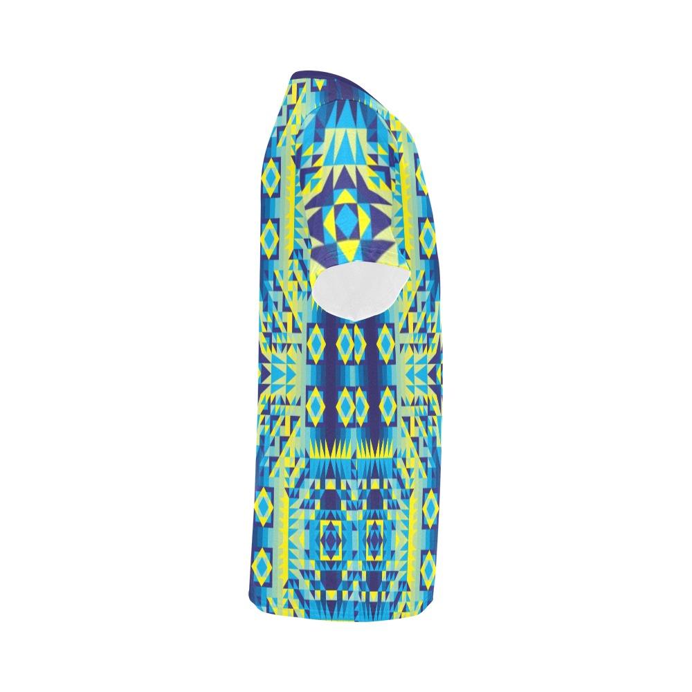 Kaleidoscope Jaune Bleu All Over Print T-Shirt for Men (USA Size) (Model T40) All Over Print T-Shirt for Men (T40) e-joyer