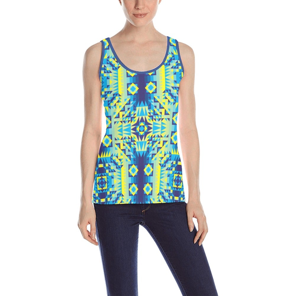 Kaleidoscope Jaune Bleu All Over Print Tank Top for Women (Model T43) All Over Print Tank Top for Women (T43) e-joyer