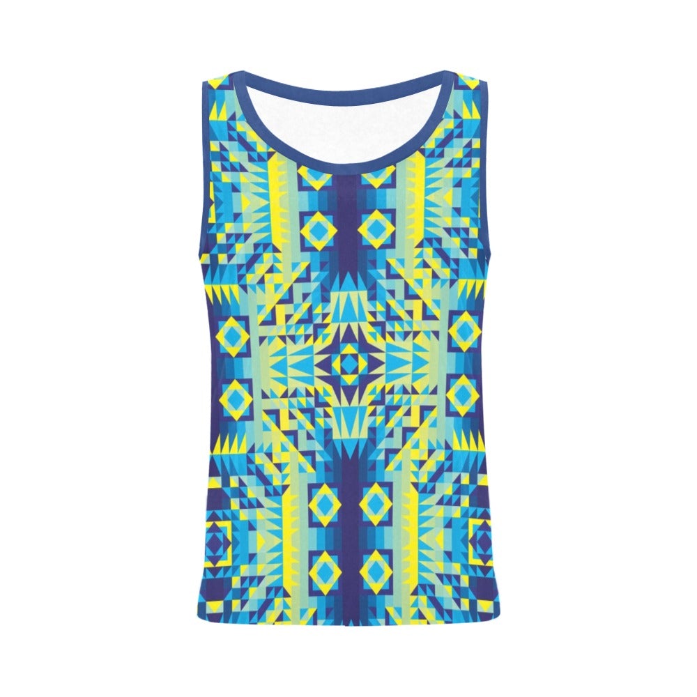 Kaleidoscope Jaune Bleu All Over Print Tank Top for Women (Model T43) All Over Print Tank Top for Women (T43) e-joyer