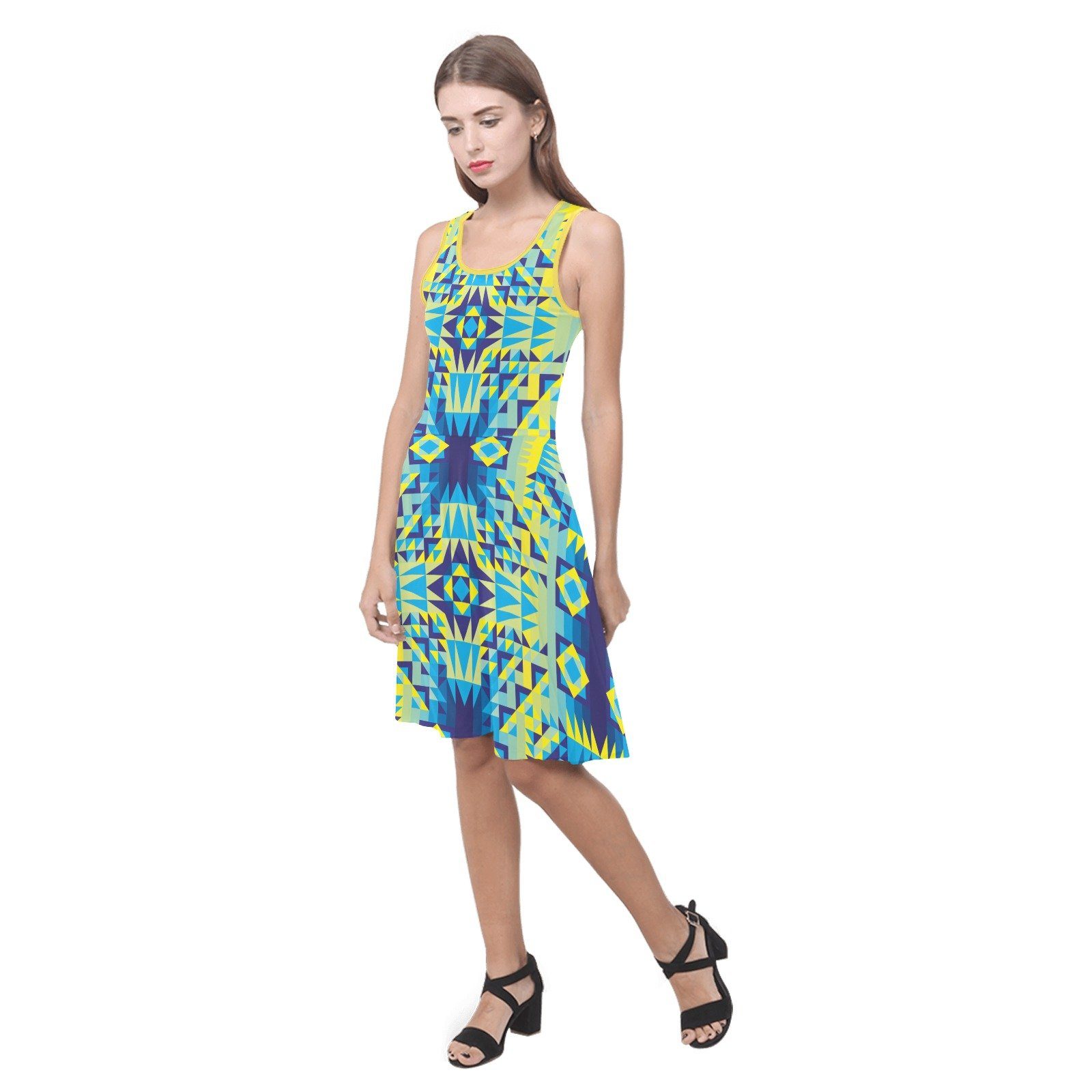 Kaleidoscope Jaune Bleu Atalanta Sundress (Model D04) Atalanta Sundress (D04) e-joyer