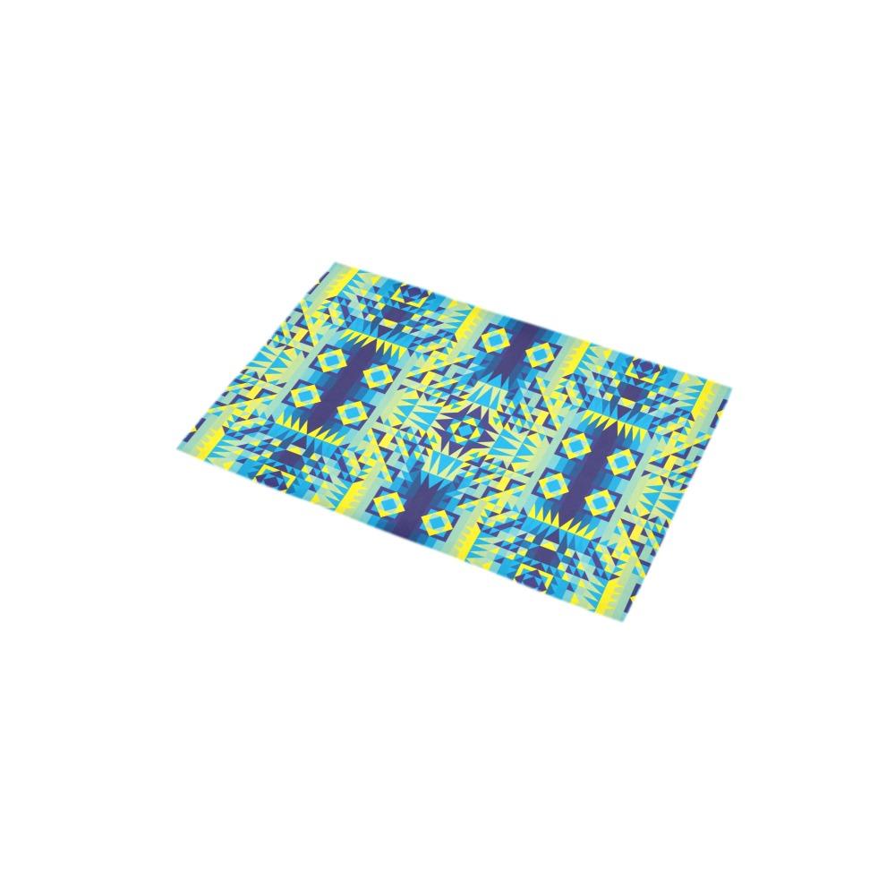 Kaleidoscope Jaune Bleu Bath Rug 16''x 28'' Bath Rug 16''x 28'' e-joyer