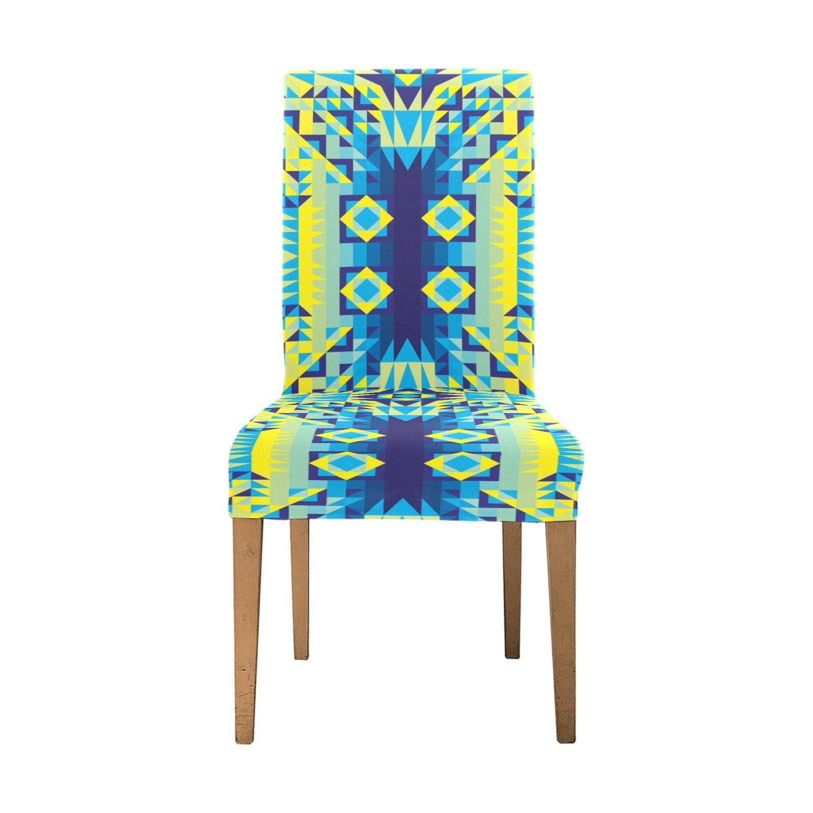 Kaleidoscope Jaune Bleu Chair Cover (Pack of 6) Chair Cover (Pack of 6) e-joyer 